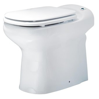Sanibroyeur Sanicompact Elite broyeur de matières fécales dans cuvette de toilettes sur pied avec abattant E