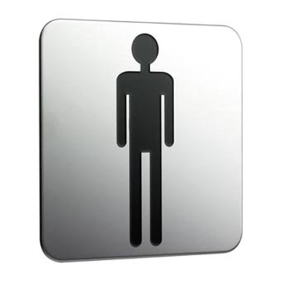 Emco System 2 plaque de porte "hommes" chrome