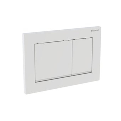 Geberit Omega30 Plaque de commande DF matière synthétique 21.2x14.2cm maniement dessus/en face Blanc/Chrome/blanc OUTLET