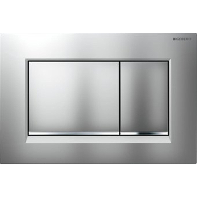 Geberit Sigma30 bedieningplaat met dualflush frontbediening voor toilet/urinoir 24.6x16.4cm mat chroom TWEEDEKANS