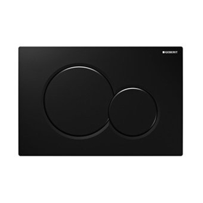 Geberit Sigma01 bedieningplaat met dualflush frontbediening voor toilet 24.6x16.4cm zwart glans TWEEDEKANS