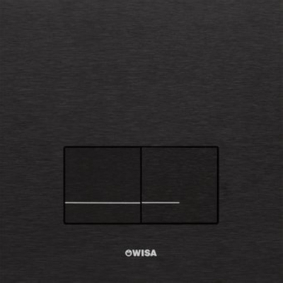 Wisa Delos Bouton de commande wc 16x16cm avec double chasse noir SECOND CHOIX
