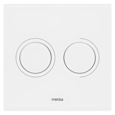 Wisa Luga bedieningsplaat glas pneumatisch 16x16cm met dualflush voor XS WC element zwart