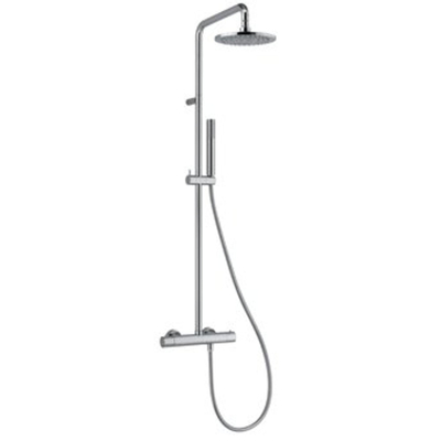 Plieger Napoli colonne de douche thermostatique avec douche de tête ø20cm avec barre de douche à main modèle à 1 position noir mat bu85rm2151ne