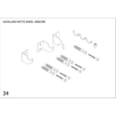 Plieger Cavallino Retto bevestigingsset designradiator enkel Cavallino Retto breedte 298mm mat wit
