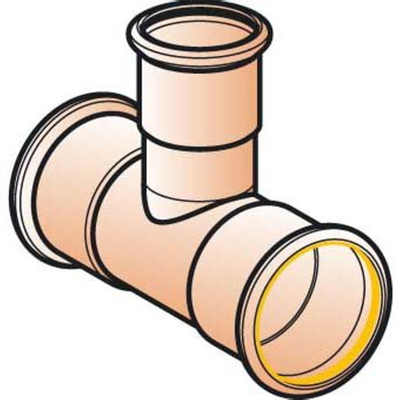 Geberit Mapress T stuk verlopend koper gas - 28 - 22 - 28mm - koper
