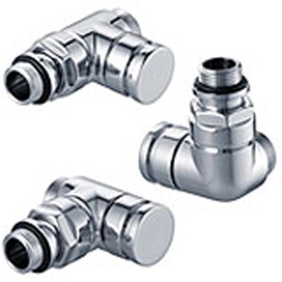 Honeywell Ultraline Design voetventiel 1/2 KVS=118 dubbel haaks rechts chroom TWEEDEKANS