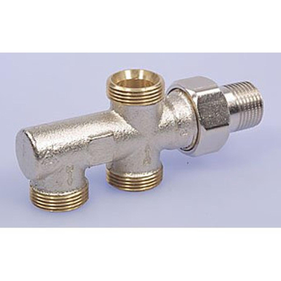 Heimeier Duolux bloc de raccordement inférieur 2 tubes M24x1,5 1/2 non réglable