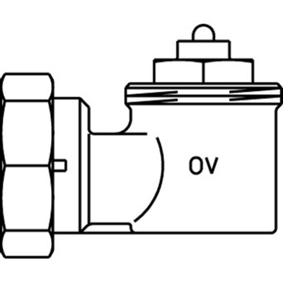 Oventrop adapter haakse aansluiting M30x1,5