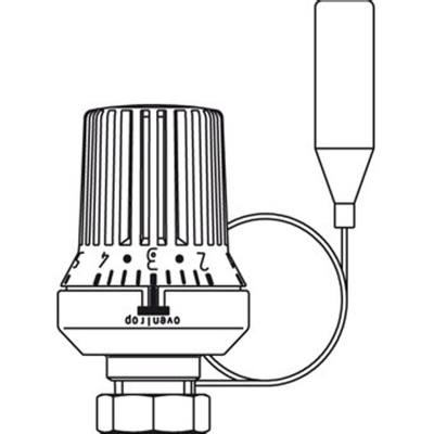 Oventrop tête thermostatique uni xh capteur à distance m30x1.5 cap. 2 m avec position zéro blanc