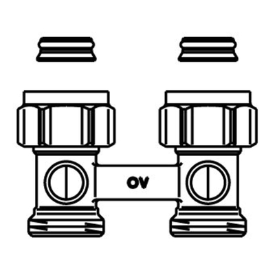 Oventrop H onderblok Multiflex F 3/4 x3/4 recht