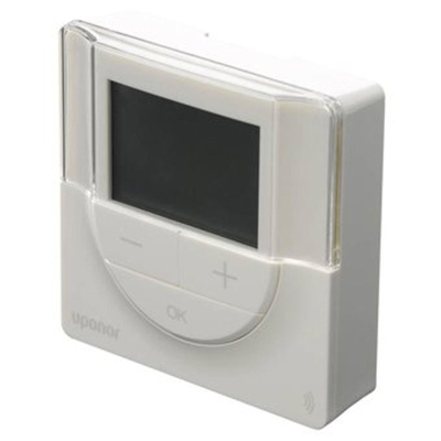 Uponor Smatrix Wave thermostat d''ambiance numérique T 166 26,5x80x80mm sans fil portée max. 30m numérique blanc brillant
