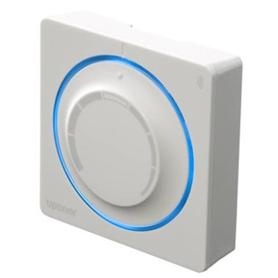 Uponor Smatrix Wave thermostat d'ambiance T 165 POD Radio 26,5x80x80mm portée sans fil max. 30m avec bouton rotatif blanc brillant