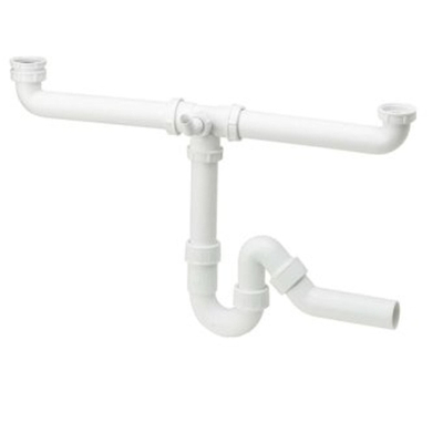 Viega hostaleen bonde double avec siphon 6/4 40mm centrique blanc