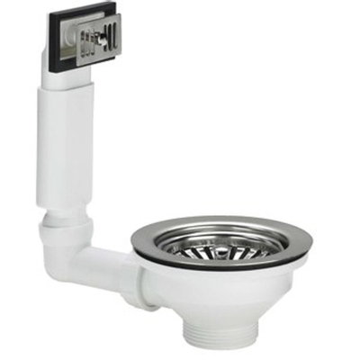 Viega évacuation d''évier et garniture de trop-plein 6/4 x1145mm avec bouchon panier pour trou 90mm inox