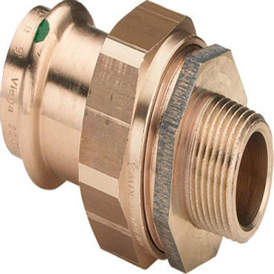 Viega Sanpress Raccord 3 pièces SC filetage extérieur 28x3/4 bronze