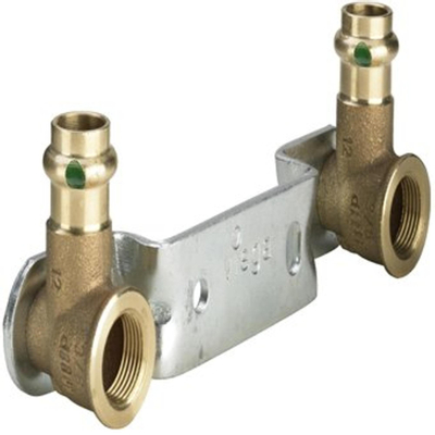 Viega Profipress Support mural SC filetage intérieur 15x1/2 entraxe 150mm plat bronze
