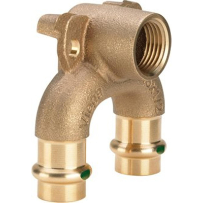 Viega Sanpress doorstroom muurplaat SC brons pers x bi.dr. x pers 15x1/2x15mm