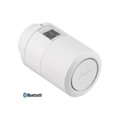 Danfoss Eco tête thermostatique de radiateur droite programmable avec bluetooth raccordement sur robinet de radiateur click 22 blanc