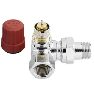 Danfoss RA NC Thermostatische radiatorafsluiter 1/2 bi bu dubbel haaks links chroom