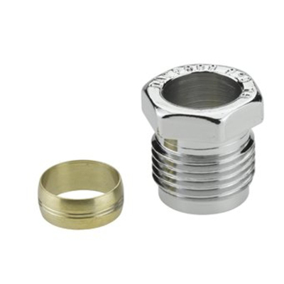 Danfoss Raccord à compression 1/2 bu x 15mm cuivre acier chrome