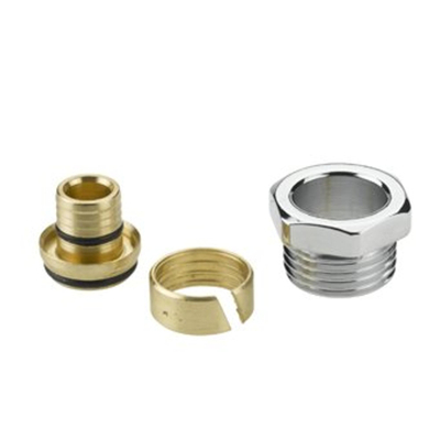 Danfoss Knelfitting 1/2 bu x 16mm VPE chroom