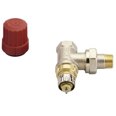 Danfoss robinet d'arrêt de radiateur avec préréglage 3/8 coudé Kvs = 065 m3/h RA N10