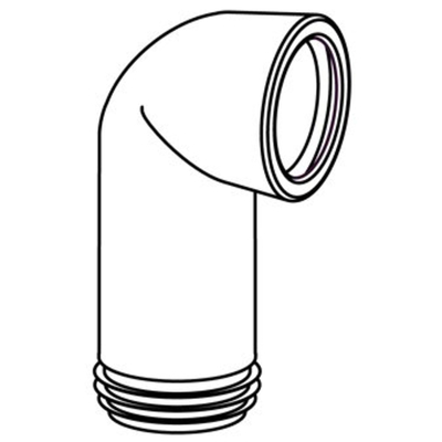 Wisa 303C coude de WC 110mm longueur 180mm avec manchon 90 blanc
