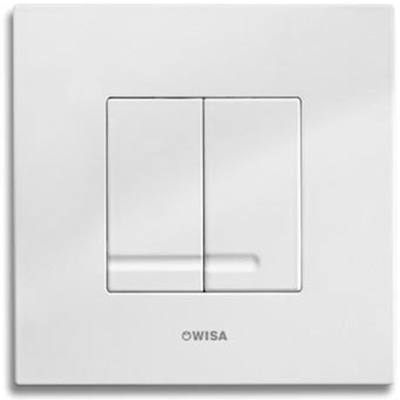 Wisa Delos Plaque de commande - carrée - 16x16x1 - double chasse - acier - blanc