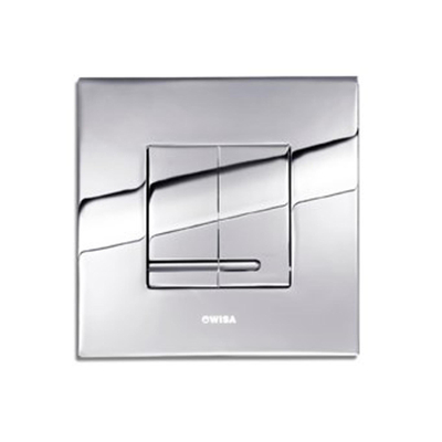 Wisa Delos Plaque de commande - carrée - 16x16x1 - double chasse - matière synthétique - chrome brillant