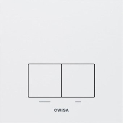 Wisa Delos Bedieningspaneel - rechthoek - 16x16x1 - dualflush - aluminium - wit mat