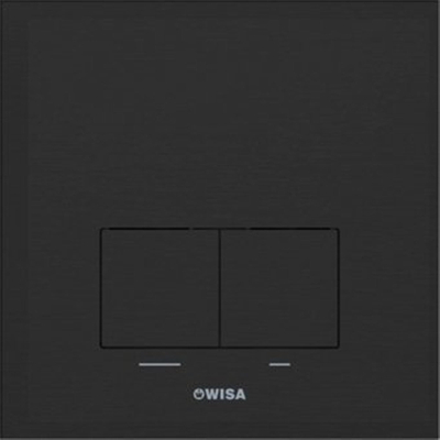 Wisa Delos Bedieningspaneel - rechthoek - 16x16x1 - dualflush - aluminium - zwart mat