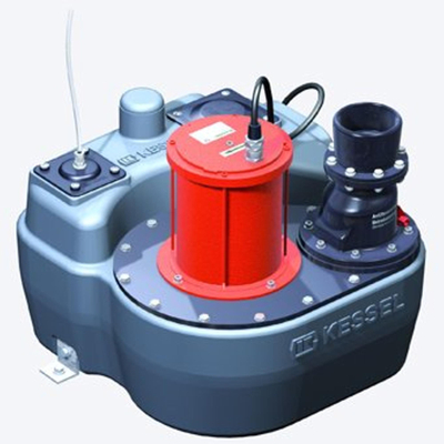 Kessel Aqualift F Mono Unité de pompe eaux usées - station de relevage 50L - unité de commande confort - installation libre - 1.1kW - 230V - SPF1400 S3 - fermeture de pression horizontale
