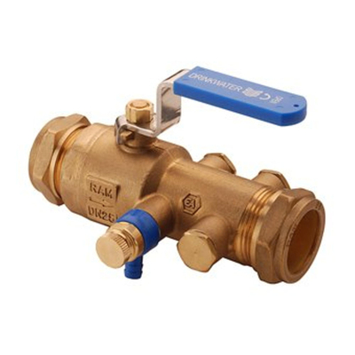 Raminex Tbe ea disconnecteur avec vanne à bille et robinet de vidange 28 mm, raccord à compression