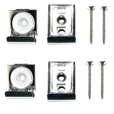 De Beer pinces de miroir (jusqu'à max. 6 kilos) set=4 pièces incl. vis de pince à liège + chevilles chrome