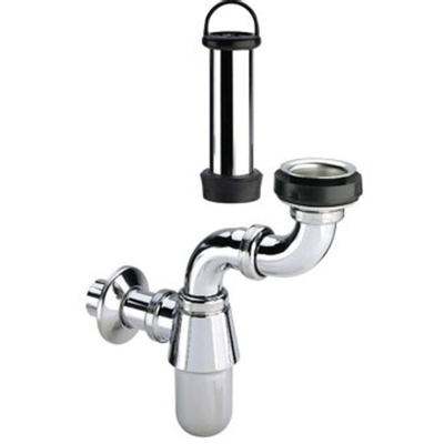 Viega siphon à gobelet gain de place ergonomique avec tube de trop-plein chrome