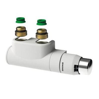 Stelrad Kit de raccordement à angle droite 2x3/4-1/2 reduction 2x adaptateur conique Kv-vanne de réglage chrome