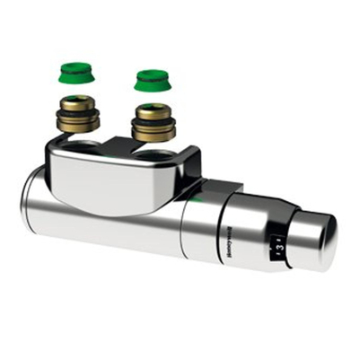 Stelrad Kit de raccordement à angle droite 2x3/4-1/2 reduction 2x adaptateur conique Kv-vanne de réglage chrome