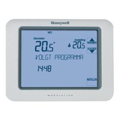 Honeywell Chronotherm klokthermostaat touch modulation met touchescreenbediening 7 31°C powerstealing zonder batterij wit