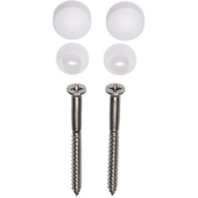 Lot de vis de cuvette avec couvercle et rosace 6x60mm blanc inox