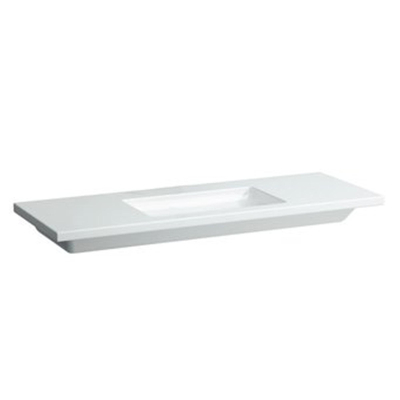 Laufen Living Square lavabo pour meuble 130x48x15cm sans trou de robinet avec trop-plein céramique blanc
