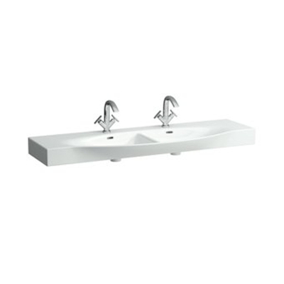 Laufen Palace meubelwastafel dubbel 150x51x16.5cm 2 x 1 kraangat keramiek wit