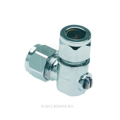 Bonfix Vanne d'arrêt à boisseau sphérique avec commande par tournevis 12mm raccord à compression coudé chrome