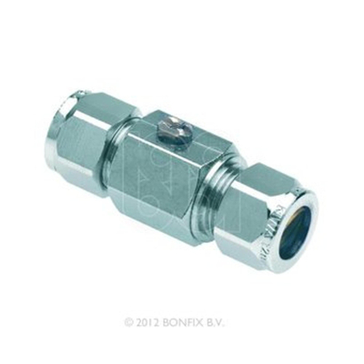 Bonfix Robinet-vanne à boisseau sphérique avec commande par tournevis 12mm raccord à compression droit chrome