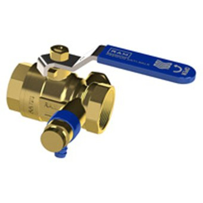 Raminex s28 premium vanne a bille anti-calcaire avec dispositif de vidange laiton incl. dispositif de vidange dr.bi. 3/4 x3/4 dn20 kiwa