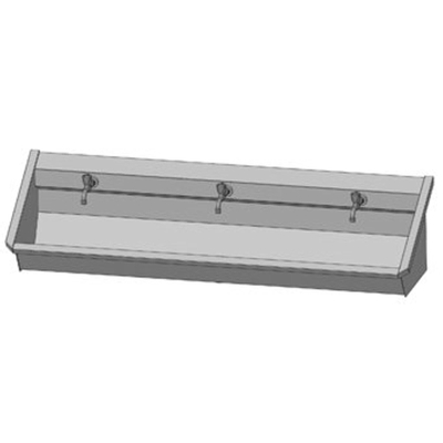 Intersan Sanilav auge de lavage 180cm avec 3 robinets inox 304