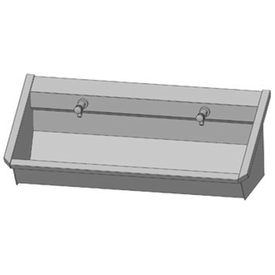 Intersan Sanilav auge de lavage 120cm avec 2 robinets temporisés inox 304