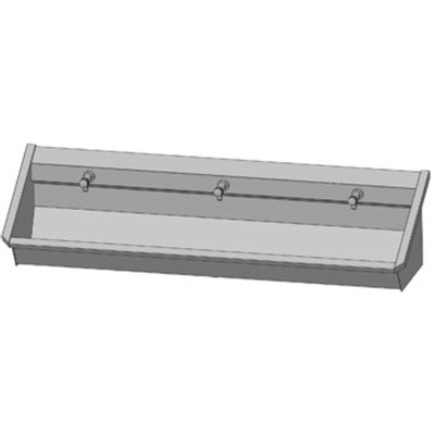 Intersan Sanilav gouttière de lavage 180cm avec 3 robinets temporisés inox 304