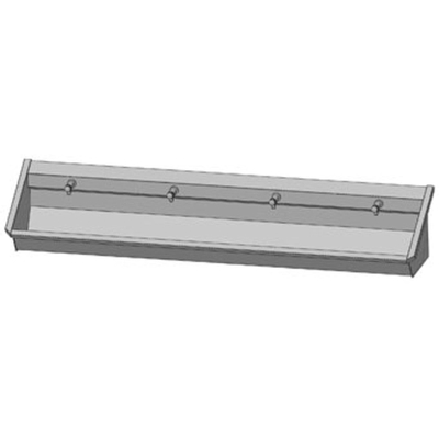 Intersan Sanilav auge de lavage 240cm avec 4 robinets temporisés inox 304