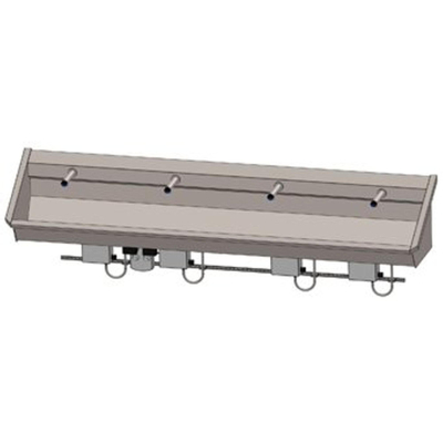 Intersan Sanilav auge de lavage 240cm avec 4 robinets électroniques inox 304 104M9